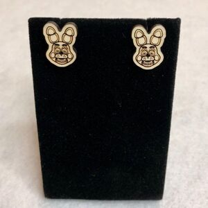 Five Nights at Freddy's Bonnie Wood Stud Earrings